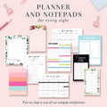 Bliss Collections Daily Planning Pad, to Do List Notebook - Undated Tear-Off Sheets Notepad - Work Calendar, Organizer, Scheduler for Goals, Tasks