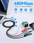 Multi Charging Cable for Apple Watch Charger,4 in 1 Charging Cable Travel Essentials for Iwatch & Iphone Chargers Magnetic Wireless Charger for