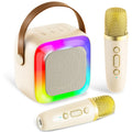 Kids Karaoke Machine for Adults, Mini Portable Karaoke Bluetooth Speaker with 2 Wireless Microphones, Birthday Gifts Toys for Teen Girls Ages 4,