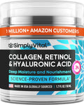 Simplyvital Collagen, Retinol & Hyaluronic Acid Cream - Anti-Aging Face Moisturizer for Face, Firming Skin Care Neck & DÃ©colletÃ© - Made in USA,