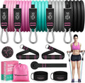 RENRANRING Resistance Bands for Working Out, 150LBS Exercise Bands, Workout Bands, Resistance Bands Set with Handles for Men Women, Legs Ankle