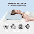 Bedsure Cervical Neck Pillow for Sleeping, Odorless Memory Foam with Cool-Touch Ice Pillowcases, Ergonomic Contour Pain Relief, Dorm Neck Support