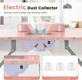GOFLAME Manicure Nail Table, Foldable Nail Technician Desk W/Electric Downdraft Vent, Bendable LED Lamp, Removable Armrest Pad, Dust Bag, Manicure