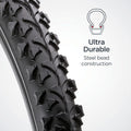 Schwinn Replacement Bike Tire, Folding Mountain Bike Tire, High Traction Knobs, Steel Bead Construction, Standard Bike Tires, Bicycle Replacement