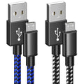 6Amlifestyle PS4 Controller Charger Charging Cable, 2 Pack 10Ft Extra Long Micro USB 2.0 Cable, Nylon Braided Cord, for PS4, PS4 Slim/Pro, Xbox
