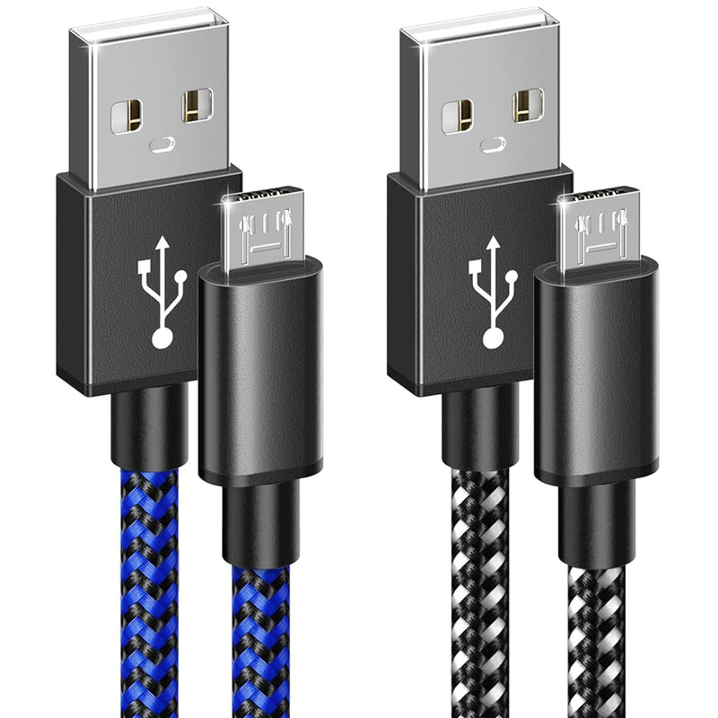 6Amlifestyle PS4 Controller Charger Charging Cable, 2 Pack 10Ft Extra Long Micro USB 2.0 Cable, Nylon Braided Cord, for PS4, PS4 Slim/Pro, Xbox