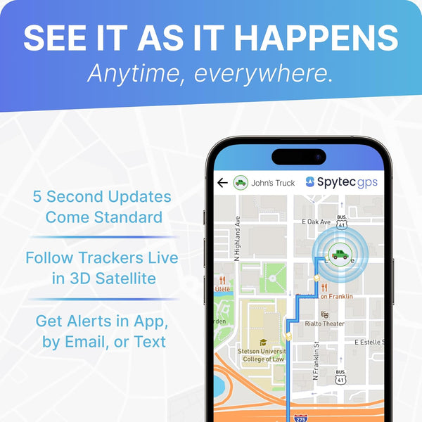 Spytec GPS Mini GPS Smart Tracker for Vehicles, Cars, Trucks, Loved Ones, GPS Tracker Device for Kids & Weatherproof Magnetic Case, Unlimited