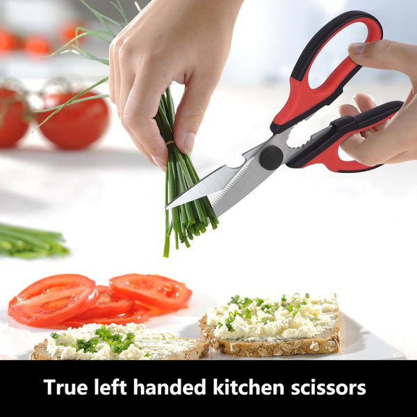 Left Handed Kitchen Scissors and Left Handed Peeler, All Purpose Lefty Stainless Steel Scissors and Peeler for Adults, Great for Kitchen, Home (2