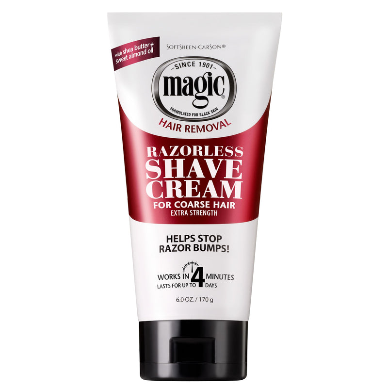 Softsheen-Carson Magic Razorless Shaving Cream, Hair Removal Cream for Body Hair, Extra Strength Depilatory Cream, Works in 4 Minutes for Coarse