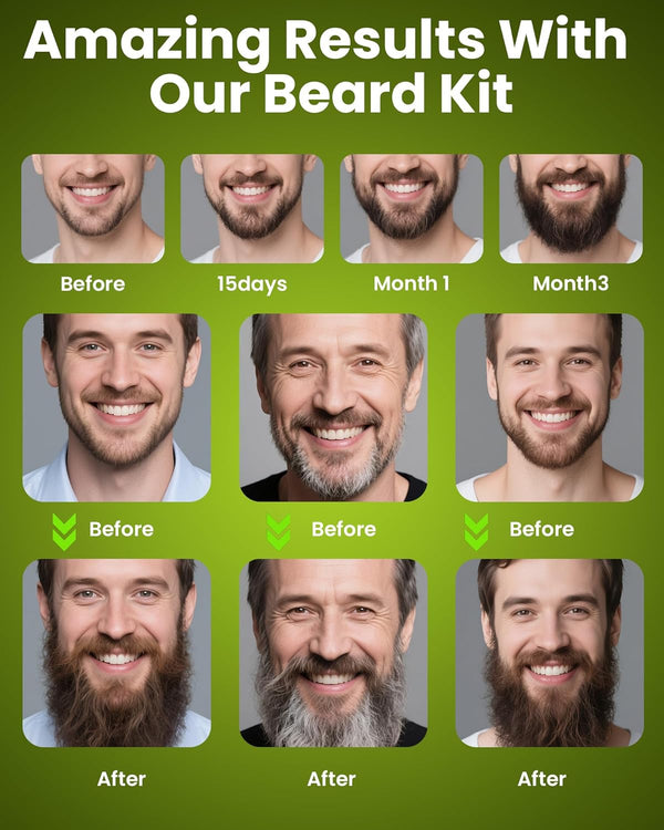 Beard Grooming Kit, Beard Oil and Balm, Beard Wash & Conditioner, Beard Brush & Comb Set with Scissors, Birthday Gifts for Men, Valentines Gifts