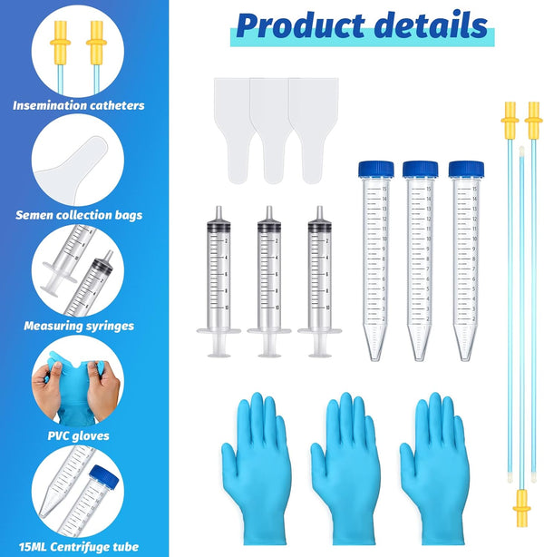 Weewooday 3 Set AI Artificial Insemination Dog Breeding Kit Artificially Inseminate Kit Disposable Canine Cones Dog Semen Collection Bag for