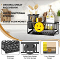 Sponge Holder for Kitchen Sink,Smiley Face Sink Caddy with Removable Brush Holder,Self-Draining Sponge Caddy for Sponge,Soap,Dish