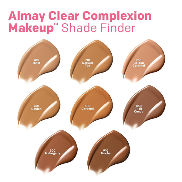Almay Clear Complexion Acne Foundation Makeup with Salicylic Acid, Medium Coverage, Soft Matte Finish, Hypoallergenic, Cruelty- & Fragrance-Free,