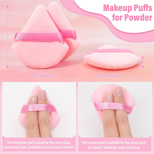Thrilez 20Pcs Triangle Powder Puff, Loose Powder Puffs Makeup Puff for Face Powder, Setting Powder Puff for Make Up, Face Puff Pads for Press
