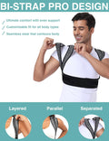 Posture Corrector for Women Men,Bi-Straps Back Straightener - Bamboo Fiber Back Brace Posture Corrector - Instant Upper Back Pain Relief