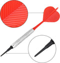 Accmor 12 Pcs Soft Tip Darts, Plastic Tip Darts Set, Attach Extra 100 Black 2BA Replacement Tips, Soft Tip Darts for Electronic/Plastic Dartboard