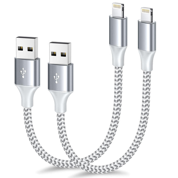 [Apple Mfi Certified] Short Iphone Charger 1Ft 2Pack,Usb a to Lightning Cord Nylon Braided 12 Inch Fast Charging Iphone Cable Compatible with