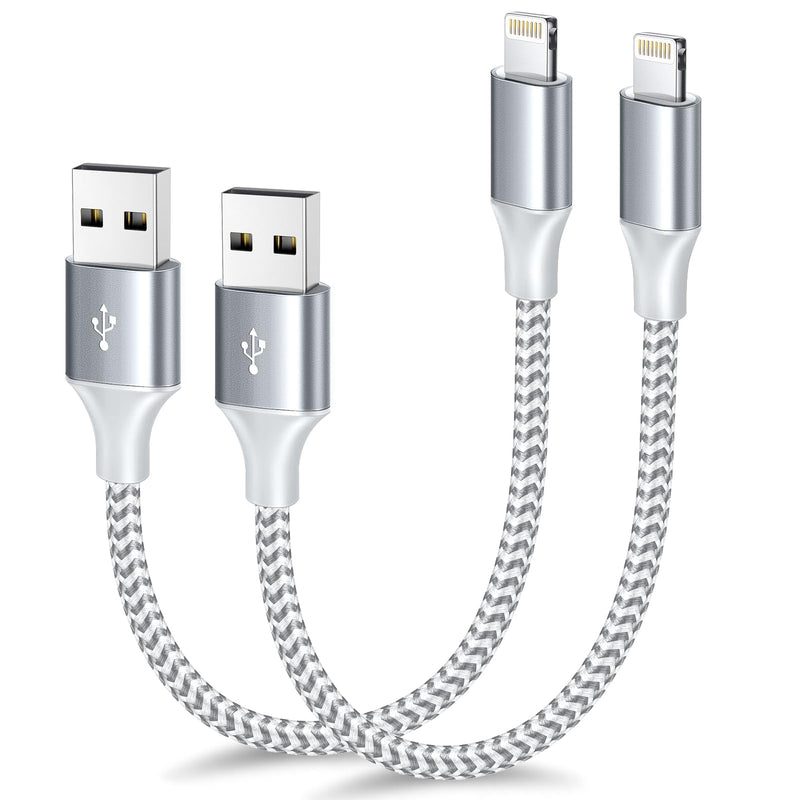 [Apple Mfi Certified] Short Iphone Charger 1Ft 2Pack,Usb a to Lightning Cord Nylon Braided 12 Inch Fast Charging Iphone Cable Compatible with