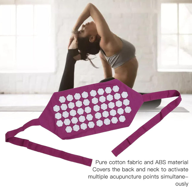 Acupressure Mat Acupressure Belt Relaxation Stress Relief Cotton Fabric Abs Flower Shaped Acupressure Massage Mat, Back 