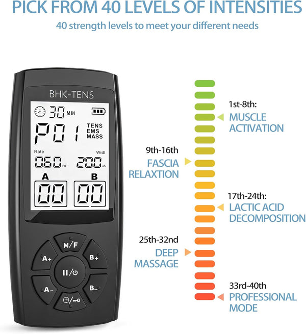 TENS Unit Muscle Stimulator for Pain Relief Therapy, 22 Modes EMS TENS Machine, Electronic Muscle Relaxer for Shoulder Pain Relief, Back Pain,
