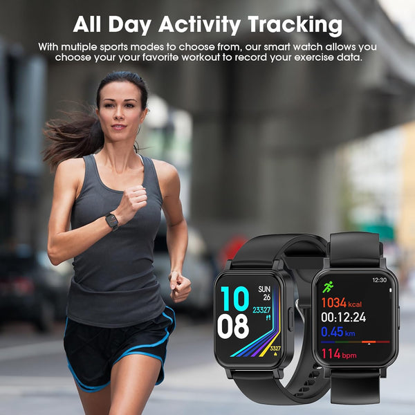 Fitness Tracker, Fitness Watch with Blood Oxygen, Blood Pressure & Heart Rate Monitor, Steps Calories Counter, Sleep Monitor, Pedometer 50 Meters