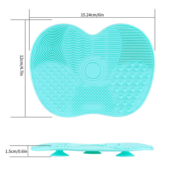 2 Pcs Silicone Make up Brush Cleaning Mat, Makeup Brush Cleaner Mats, Cosmetic Cleaning Pads, Portable Washing Tool with Suction Cup for Makeup