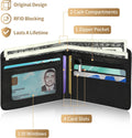 Bistup Teen Boys Cool Wallet-Men Mens Men'S Funny Leather Credit Id Card Cash Holder Man Black Rfid Blocking Zipper Wallets With Coin Pocket Id