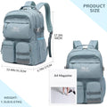 Water Resistant Backpack for Teen Girls Boys Students, Casual Multi Pockets Daypack with 15.6 inch Laptop pocket for Travel School College (Grey