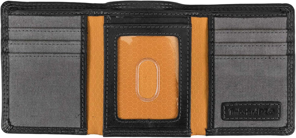 Timberland PRO Men'S Leather RFID Trifold Wallet with Id Window