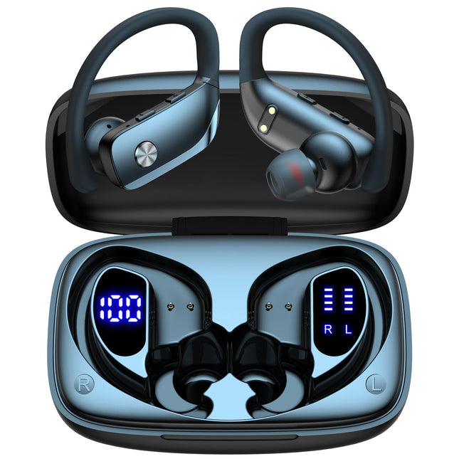 Bmani Wireless Earbuds Bluetooth Headphones 48Hrs Play Back Sport Earphones with LED Display Over-Ear Buds with Earhooks