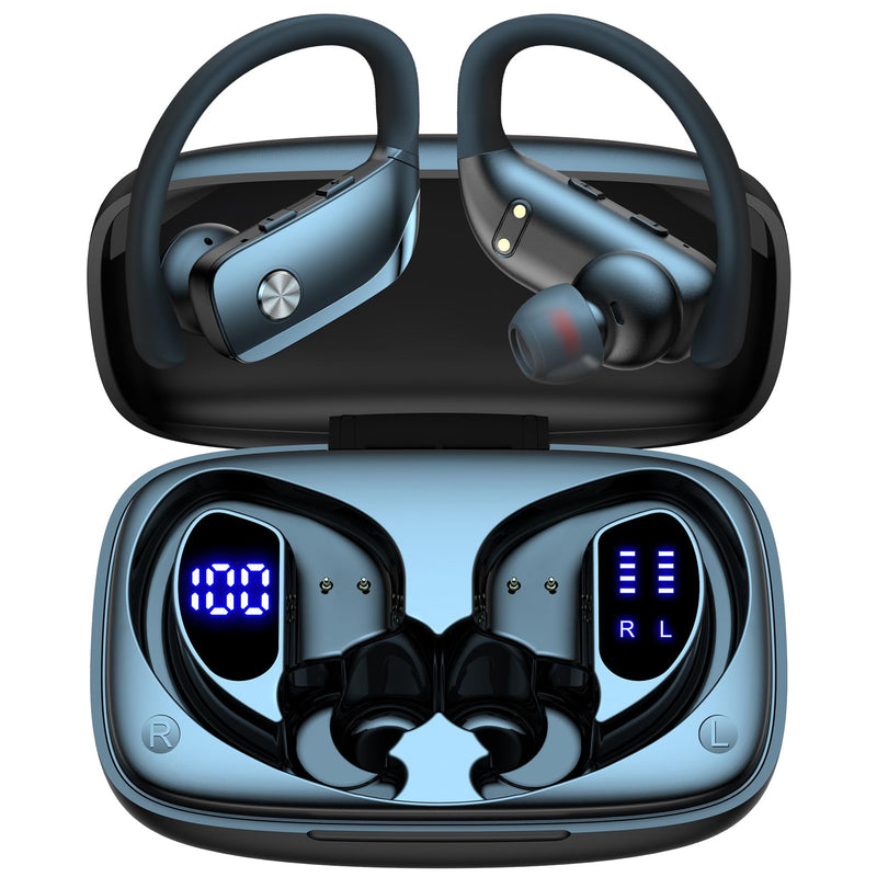 Bmani Wireless Earbuds Bluetooth Headphones 48Hrs Play Back Sport Earphones with LED Display Over-Ear Buds with Earhooks Built-In Mic Headset for