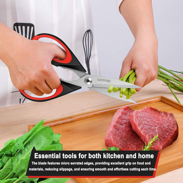Ibayam Kitchen Scissors All Purpose Heavy Duty, Kitchen Utensils Set, Stainless Steel Cooking Utensils Gadgets, Meat Poultry Food Shears