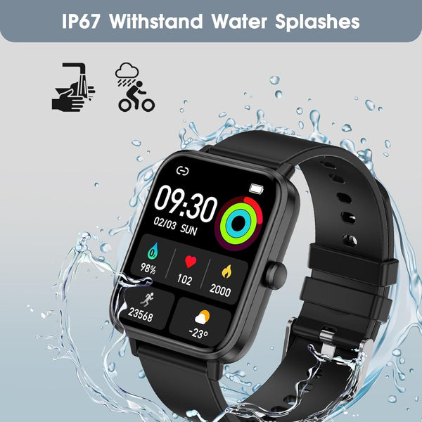 Smart Watch (Answer/Make Call): 1.85" Waterproof Fitness Trackers with 24-Hours Blood Pressure Heart Rate Spo2 Sleep Monitor Watches for Men