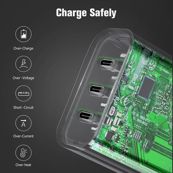 USB C Charger Block, Amoner 35W 3-Port USB C Charger, Iphone Charging Adapter with PD 3.0 Power Delivery Compatible with Iphone 16/16