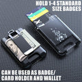 LIUGX Badge Holder, ID Card Holder with Metal Clip - Durable Polycarbonate (Holds 1 to 4 Cards), Portable Wallet for Office, Laborer, Police,
