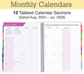 Aug 2025-Jul 2026 Lite Teacher Lesson Planner Notebook 8.5X11 Daily Weekly Monthly Organizers - Includes 7 Periods, Dated Calendar, Page Tabs,