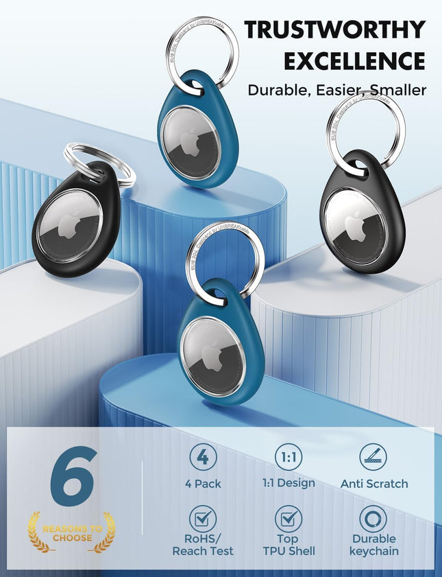 Unbreakcable Holder for Apple Airtag - 4 Pack [Fit Tightly Design] [Easy to Install] [Hold Air Tag Securely] Waterproof 