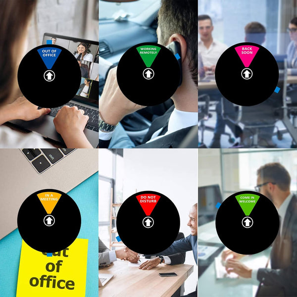 Privacy Door Sign, Do Not Disturb/Come in Welcome/Out of Office/In a Meeting/Back Soon/Working Remotely Sign, That Lets Others Know Whether You'Re