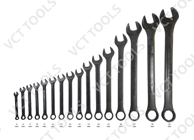 VCT 16Pc Raised Panel Combination Wrenches Set 12-Point Metric Wrench Set 6-32Mm