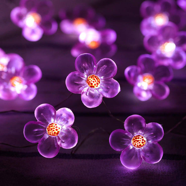 Flower String Lights?Fairy Pink Cherry Blossom String Lights 21Ft 40 Leds Waterproof USB Plug in Fun Room Lights for Spr