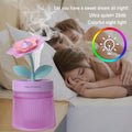 Desk Mini Humidifier,Personal Small Humidifier Diffuser 260Ml Portable,Cute,Flower,Quiet,Cool Mist, Auto Off,Colorful Light,Top Fill Air
