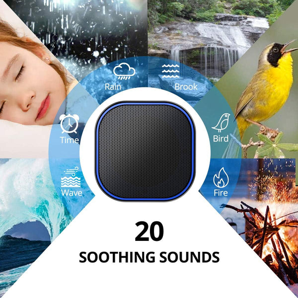 Magicteam Sound Machine White Noise Machine with 20 Non Looping Natural Soothing Sounds Memory Function 32 Levels of Volume Powered by AC or USB