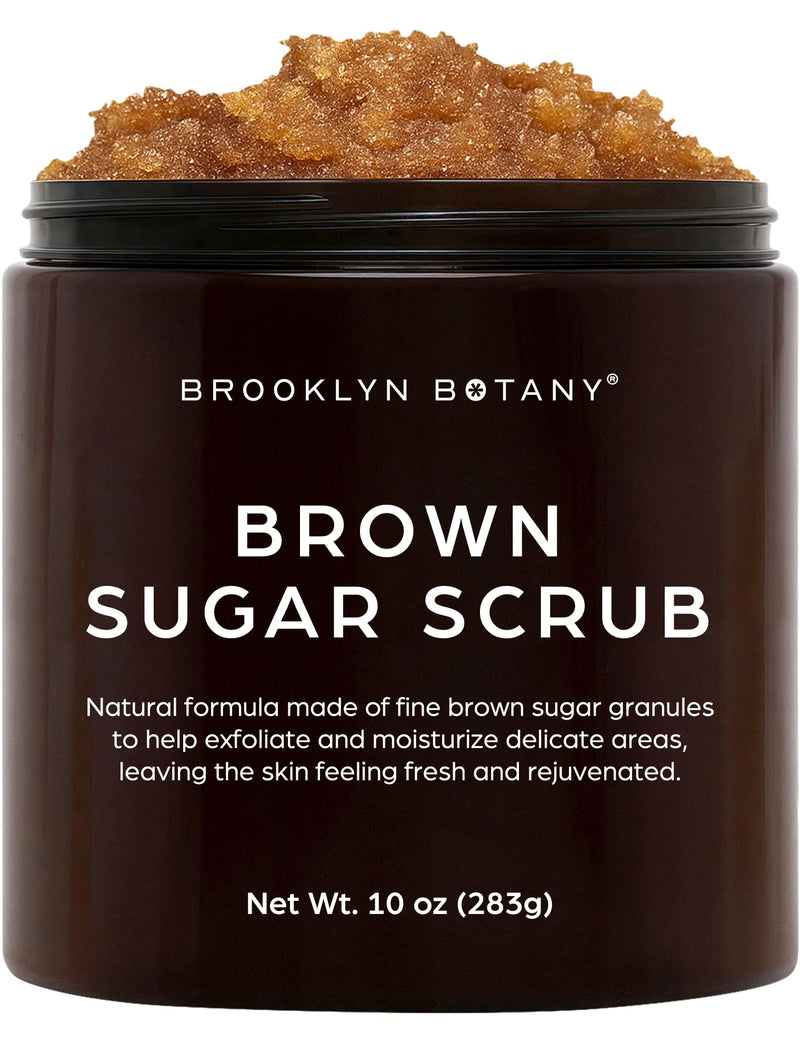 Brooklyn Botany Brown Sugar Body Scrub - Moisturizing and Exfoliating Body, Face, Hand, Foot Scrub - Fights Acne, Fine Lines & Wrinkles, Great