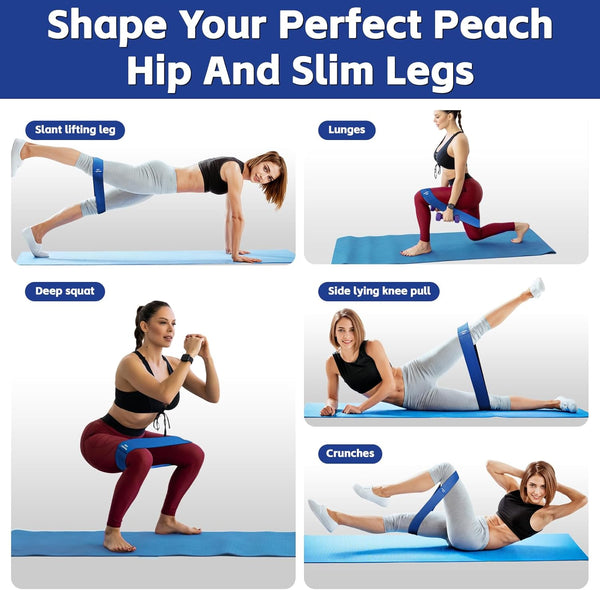 Resistance Bands for Working Out - 5 Exercise Bands Set with Workout Guide - Fabric Elastic Bands for Physical Therapy - Fitness Bands Ideal for
