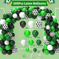 Soccer Party Decorations, 122Pcs Soccer Birthday Party Decorations Supplies with Latex Balloons Happy Birthday Banner Tablecloth and Cake Toppers