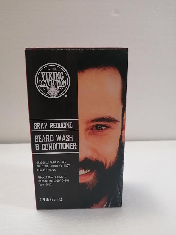 Viking Revolution Men'S Beard Dye - Dark Brown, Grey Reducing Shampoo & Conditioner (4 Oz)