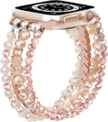MOFREE Beaded Bracelet Compatible with Apple Watch Band 38Mm/40Mm/41Mm/42Mmï¼Series 10ï¼ 9/8/7/SE/6/5/4/3/2/1 Women Fashion Handmade Elastic Stretch