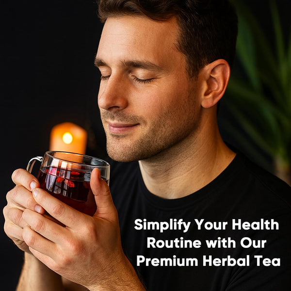 Kidney Tea Formula Ginseng Six Treasure Tea, 10 Precious Ingredients Formula, 260G/Box Ginseng Five Treasure Aid Root Kidney Tea, Men'S Kidney Tea