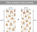 Cinbloo Rainbow Curtains 42Wx63L Inch Rod Pocket Pastel Starts Unicorn for Kids Room Decor Mermaid Child Nursery Princess Teen Girls Playroom