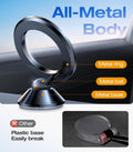 VICSEED for Magsafe Car Mount, [Military-Grade] [Upgraded High & Low Temp Resistance] Magnetic Phone Holder for Car Dashboard, 360 Rotatable Car